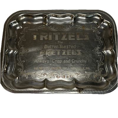 Rare 1930 Vintage Tritzels the Butter Toasted Pretzels Platter - Thumbnail 2