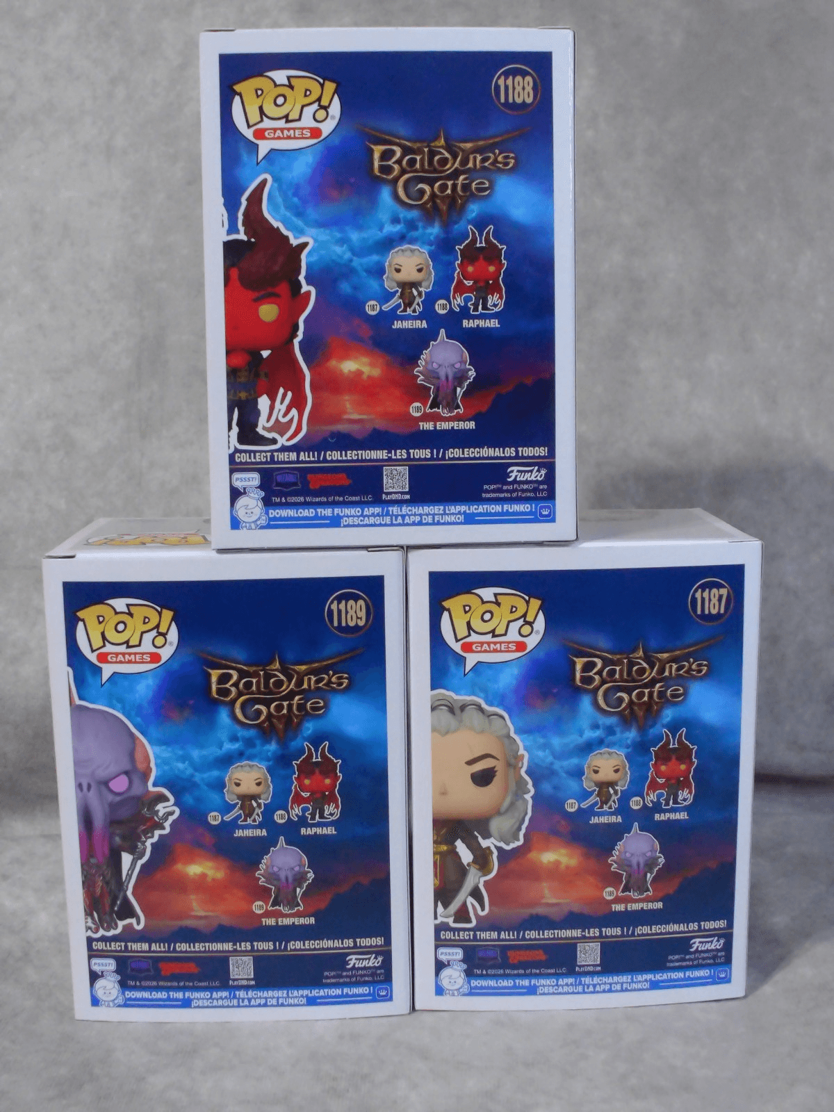 Funko Pop! Set of 3 Baldur's Gate 3 Jaheira 1187 Raphael 1188 & The Emperor 1189 - Thumbnail 2