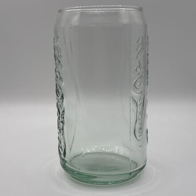 Vintage Coca-Cola Coke Can Shaped 5" Green Clear Glass 12oz Drinking Glasses 2pc - Thumbnail 2