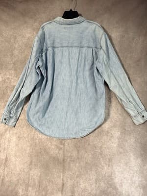 Levi Strauss Signature Premium Shirt Long Sleeve Button Up Light Wash Men’s sz L - Thumbnail 3