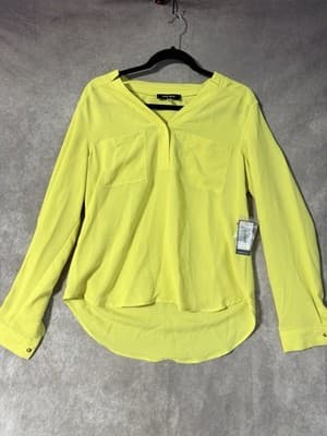 NWT Nine West Blouse Mojito Color Women’s Size M Long Sleeve 3 Button - Thumbnail 2