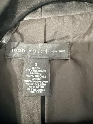 Joan Vass Women’s Crop Bikers Faux Leather Jacket Size Small - Thumbnail 4