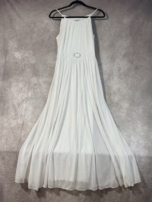 Alexa B Nights White Glitter Long Evening Gown Women’s Size 6 - Thumbnail 2