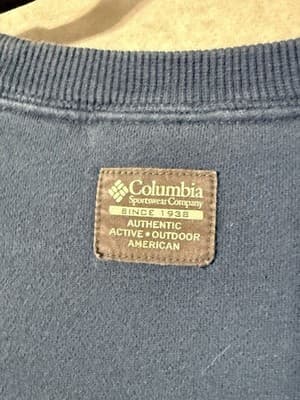 Columbia Men’s Hart Mountain Crewneck Sweatshirt Navy Size Medium - Thumbnail 6