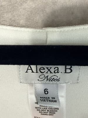 Alexa B Nights White Glitter Long Evening Gown Women’s Size 6 - Thumbnail 5