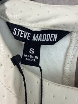 NWT Steve Madden Miller Top Women’s sz S Bone Faux Leather 3/4 Sleeve $59 - Thumbnail 5