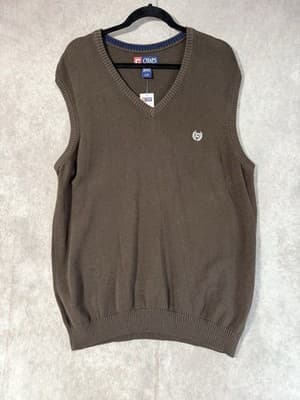 NWT iZOD Men’s Sleeveless Fieldhouse Sweater Chocolate Size Large - Thumbnail 2