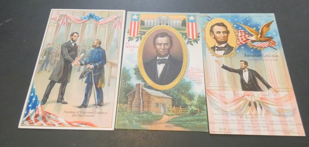 Abraham Lincoln Vintage Embossed Postcards Lot of 3