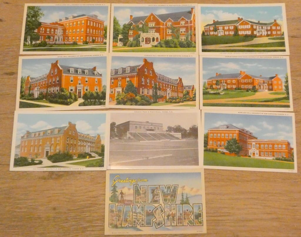 Durham NH New Hampshire UNH Unposted Vintage Postcard Lot (10)