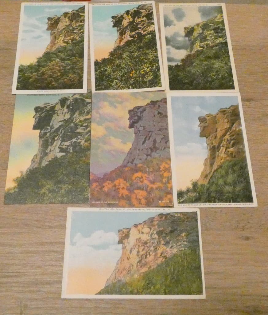 Old Man of The Mountain New Hampshire Vintage Postcard Lot (7)