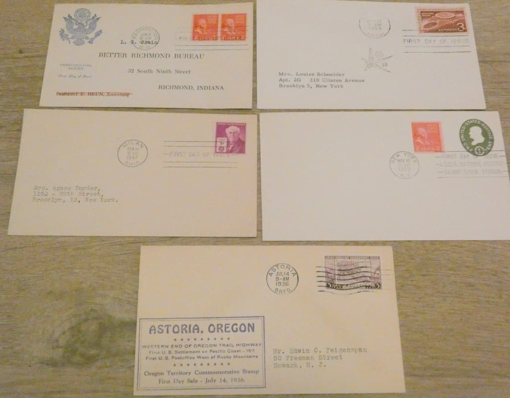US FDC FIRST DAY COVERS 1930's 40's & 50's
