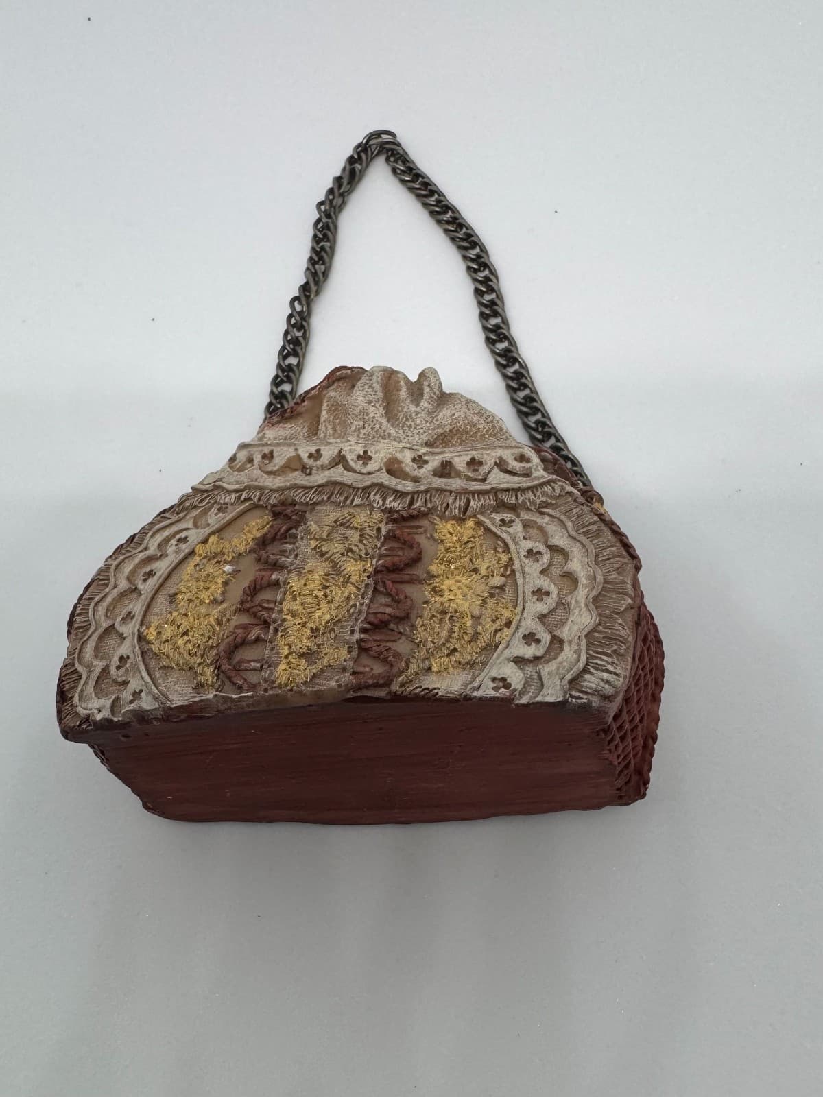 Miniature embroidered potli bag & miniature decorative shoe figurine - Thumbnail 4