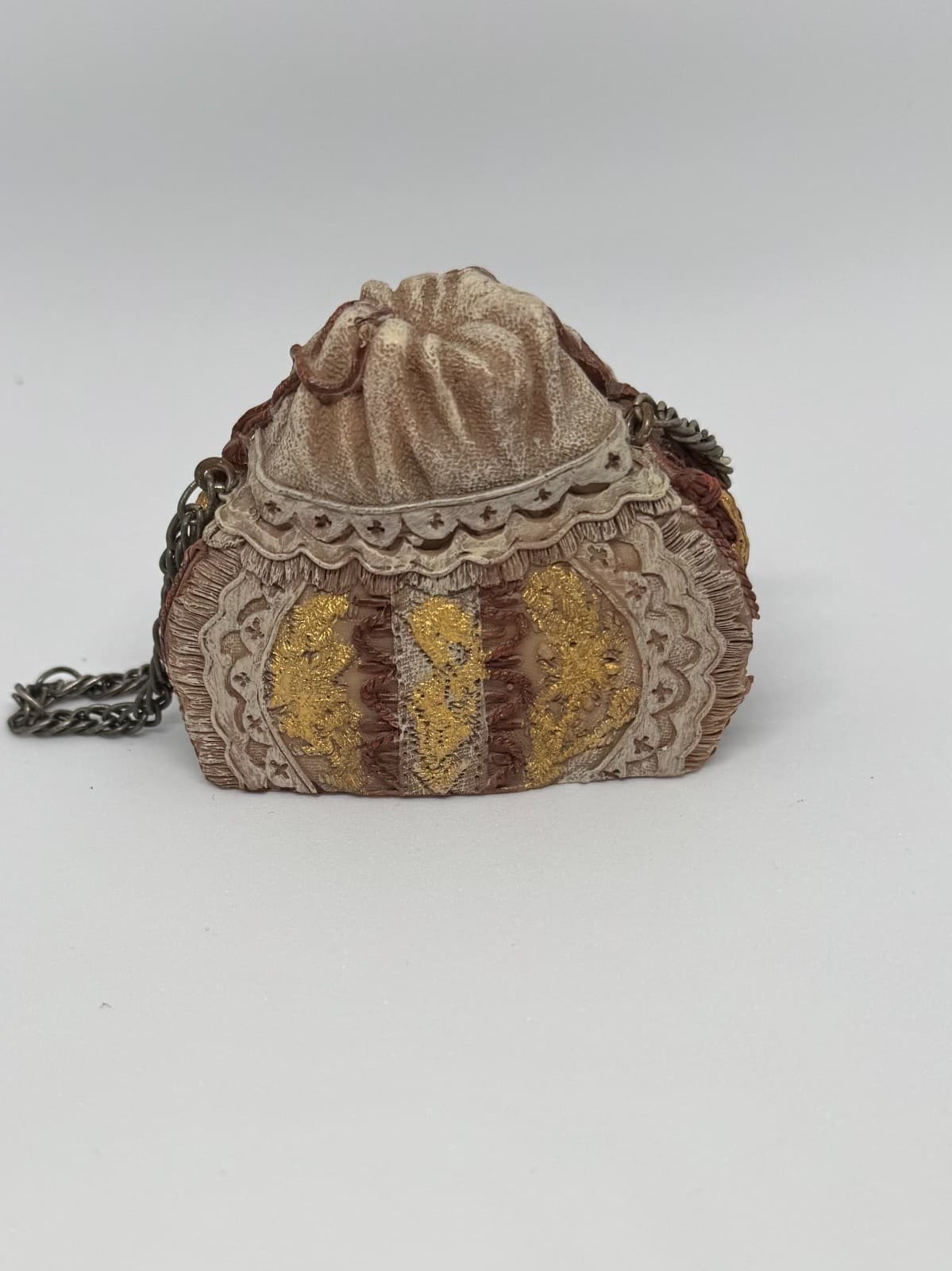 Miniature embroidered potli bag & miniature decorative shoe figurine - Thumbnail 2