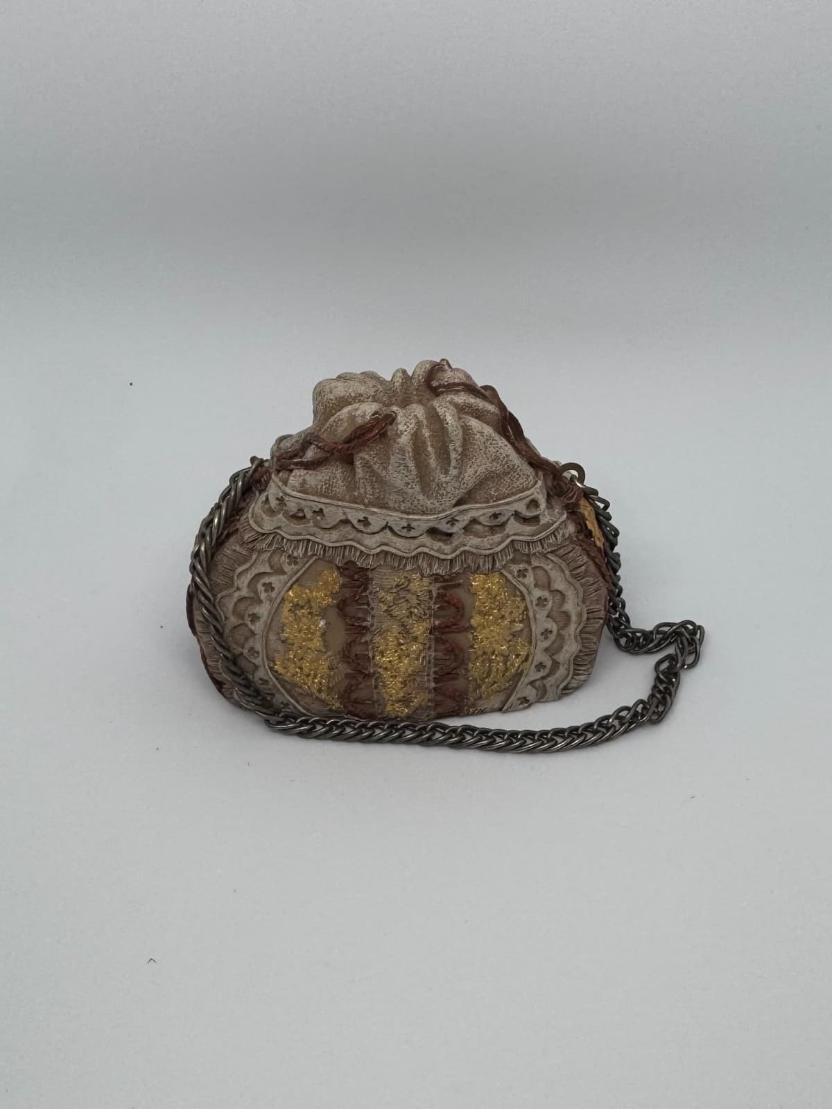 Miniature embroidered potli bag & miniature decorative shoe figurine - Thumbnail 3
