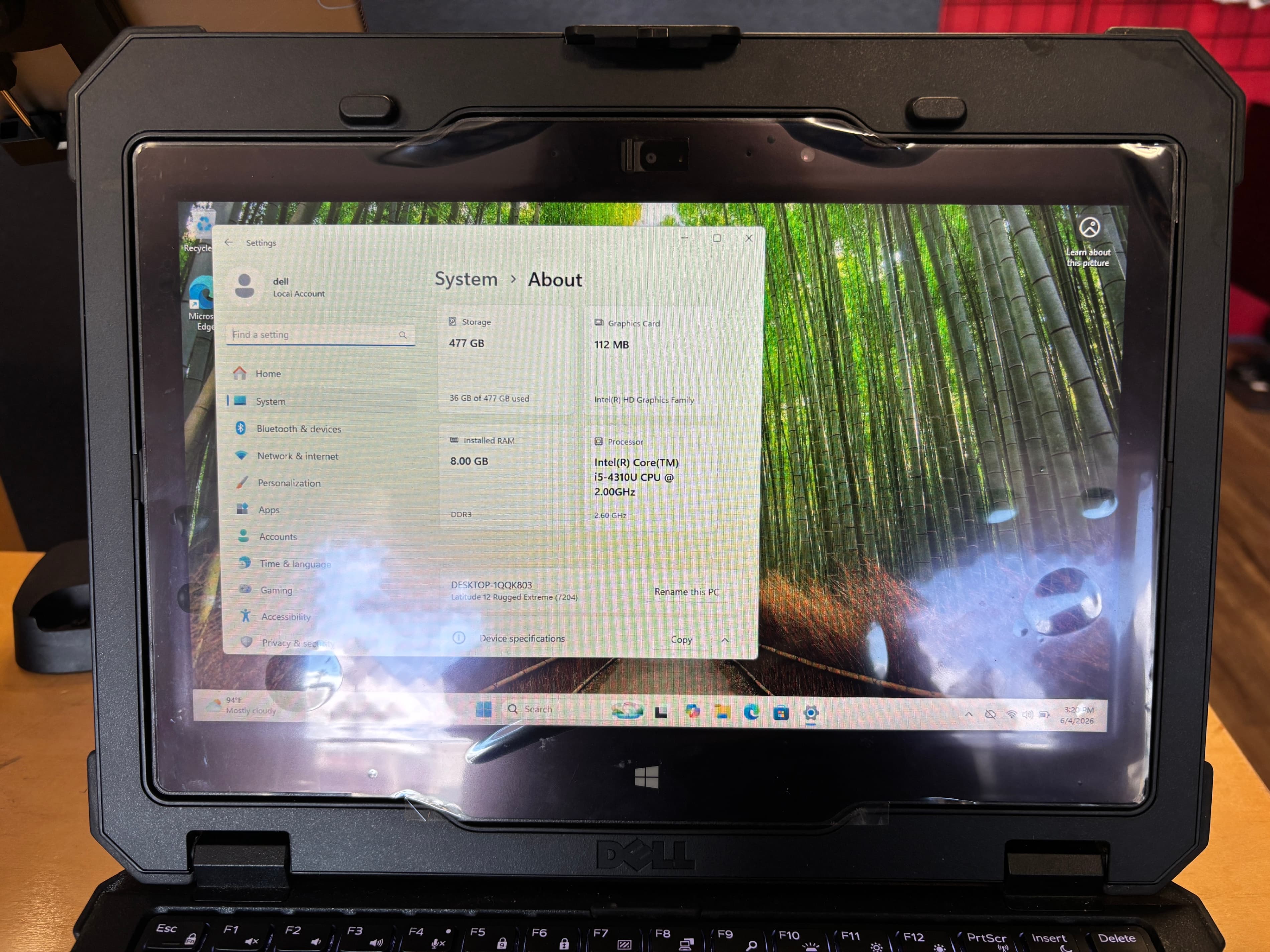 Dell Latitude 7204 Rugged Laptop i5-4310U 8GB RAM - Thumbnail 3