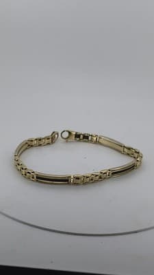Onyx Gold-Stone Bracelet 14K Yellow Gold 13.23g (GJE003758) - Thumbnail 6