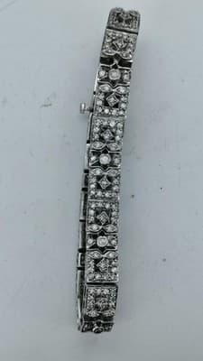 Gold-Diamond Bracelet 99 Diamonds 2.97 Carat T.W. 14K White Gold 31. (GJE003755) - Thumbnail 5