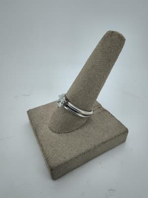 Lady's Diamond Engagement Ring .50 CT. 18K White Gold 5.1g (GJE003765) - Thumbnail 4