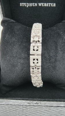 Gold-Diamond Bracelet 99 Diamonds 2.97 Carat T.W. 14K White Gold 31. (GJE003755) - Thumbnail 7