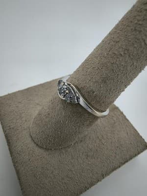 Lady's Diamond Cluster Ring 3 Diamonds .75 Carat T.W. 14K White Gold (GJE003767) - Thumbnail 4