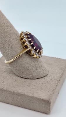 Almandine Garnet Lady's Stone Ring 14K Yellow Gold 5.43g (GJE003753) - Thumbnail 11