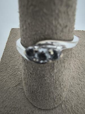 Lady's Diamond Cluster Ring 3 Diamonds .75 Carat T.W. 14K White Gold (GJE003767) - Thumbnail 10