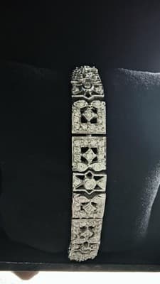 Gold-Diamond Bracelet 99 Diamonds 2.97 Carat T.W. 14K White Gold 31. (GJE003755) - Thumbnail 3