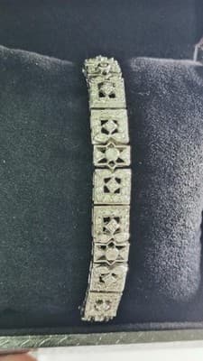 Gold-Diamond Bracelet 99 Diamonds 2.97 Carat T.W. 14K White Gold 31. (GJE003755) - Thumbnail 8