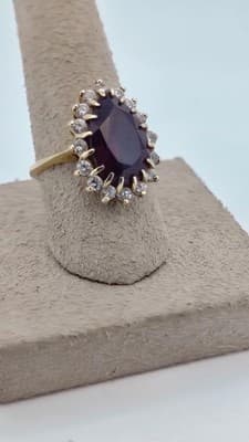 Almandine Garnet Lady's Stone Ring 14K Yellow Gold 5.43g (GJE003753) - Thumbnail 9