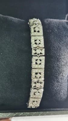 Gold-Diamond Bracelet 99 Diamonds 2.97 Carat T.W. 14K White Gold 31. (GJE003755) - Thumbnail 9