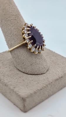 Almandine Garnet Lady's Stone Ring 14K Yellow Gold 5.43g (GJE003753) - Thumbnail 8