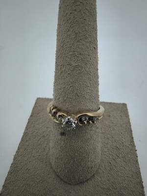Ruby Lady's Stone & Diamond Ring 5 Diamonds .38 Carat T.W. 10K Yello (GJE003774) - Thumbnail 8
