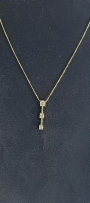 Diamond Necklace 3 Diamonds .85 Carat T.W. 14K Yellow Gold 4.3g (GJE003756) - Thumbnail 4