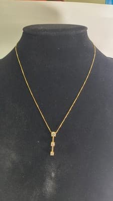 Diamond Necklace 3 Diamonds .85 Carat T.W. 14K Yellow Gold 4.3g (GJE003756) - Thumbnail 12