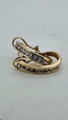 Gold-Diamond Earrings 36 Diamonds 2.16 Carat T.W. 14K Yellow Gold 5. (GJE003754) - Thumbnail 5
