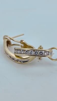 Gold-Diamond Earrings 36 Diamonds 2.16 Carat T.W. 14K Yellow Gold 5. (GJE003754) - Thumbnail 7