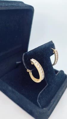 Gold-Diamond Earrings 36 Diamonds 2.16 Carat T.W. 14K Yellow Gold 5. (GJE003754) - Thumbnail 8