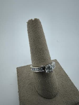Lady's Diamond Engagement Ring 11 Diamonds 1.25 Carat T.W. 14K White (GJE003770) - Thumbnail 5