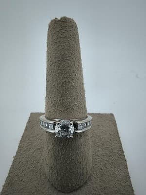 Lady's Diamond Engagement Ring 11 Diamonds 1.25 Carat T.W. 14K White (GJE003770) - Thumbnail 4