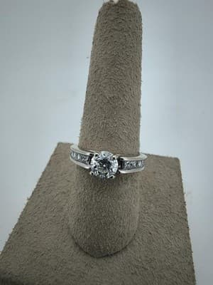 Lady's Diamond Engagement Ring 11 Diamonds 1.25 Carat T.W. 14K White (GJE003770) - Thumbnail 10
