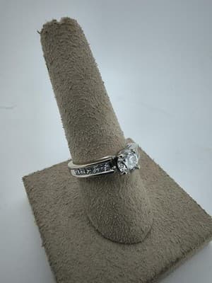 Lady's Diamond Engagement Ring 11 Diamonds 1.25 Carat T.W. 14K White (GJE003770) - Thumbnail 8