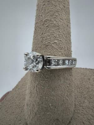 Lady's Diamond Engagement Ring 11 Diamonds 1.25 Carat T.W. 14K White (GJE003770) - Thumbnail 11