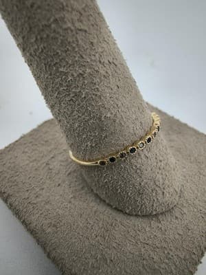 Blue Stone Unisex Stone Ring 14K Yellow Gold 0.61g (GJE003773) - Thumbnail 7
