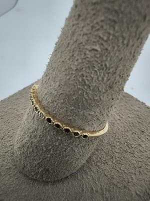 Blue Stone Unisex Stone Ring 14K Yellow Gold 0.61g (GJE003773) - Thumbnail 9