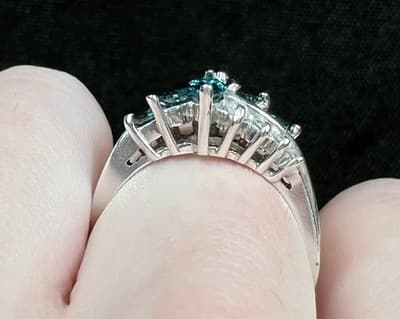 Lady's Diamond Cluster Ring 14 Diamonds 2.08 Carat T.W. 14K White Gold 4.3g - Thumbnail 9