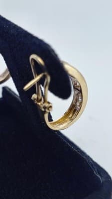 Gold-Diamond Earrings 36 Diamonds 2.16 Carat T.W. 14K Yellow Gold 5. (GJE003754) - Thumbnail 3