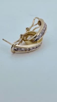 Gold-Diamond Earrings 36 Diamonds 2.16 Carat T.W. 14K Yellow Gold 5. (GJE003754) - Thumbnail 12