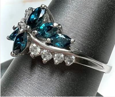 Lady's Diamond Cluster Ring 14 Diamonds 2.08 Carat T.W. 14K White Gold 4.3g - Thumbnail 3