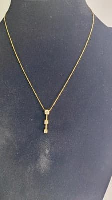 Diamond Necklace 3 Diamonds .85 Carat T.W. 14K Yellow Gold 4.3g (GJE003756) - Thumbnail 11