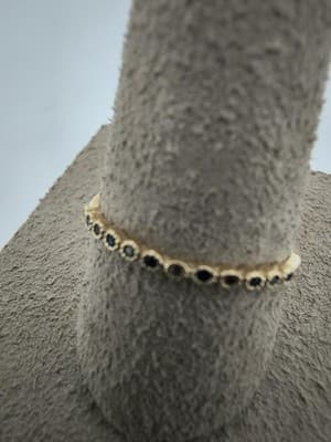 Blue Stone Unisex Stone Ring 14K Yellow Gold 0.61g (GJE003773) - Thumbnail 10